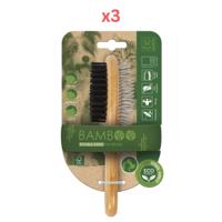 M-Pets Bamboo Double-sided Pin Brush (Pack of 3)