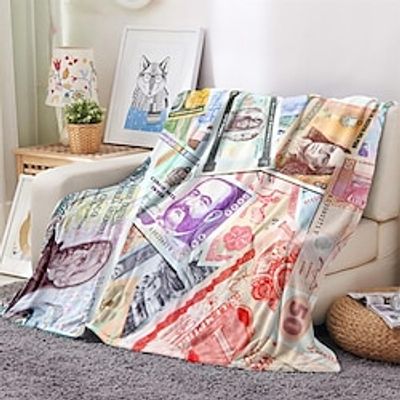 digital printing flannel blanket international banknote dollar thickened sofa blanket company gift blanket nap blanket miniinthebox
