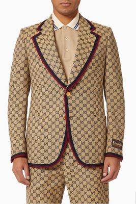 Single Breasted Jacket in GG Canvas Single Breasted Jacket in GG Canvas