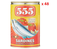 555 Hot Tomato Sauce With Chilli Sardines ,425 Gms Pack Of 48 (UAE Delivery Only)