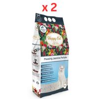 Happy Cat Bentonite Dust Free Clumping Cat Litter - Pleasing Jasmine Perfume Scent - 5L (Pack of 2)