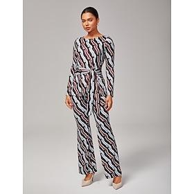 Women's Ripple Print Stretch Off-Shoulder Set High Elastic Inclusive Fit Casual Elegant Fashion Set
