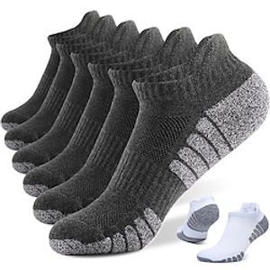 Men's 6 Pairs Socks Ankle Socks Running Socks Hiking Socks Black and Dark Gray White and light gray Color Cotton Color Block Casual Daily Sports Warm Spring, Fall, Winter, Summer Fashion Comfort miniinthebox