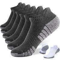 Men's 6 Pairs Socks Ankle Socks Running Socks Hiking Socks Black and Dark Gray White and light gray Color Cotton Color Block Casual Daily Sports Warm Spring, Fall, Winter, Summer Fashion Comfort miniinthebox - thumbnail
