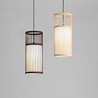 Cylindrical Creative Pendant Lights Beige Wicker Bamboo Lighting Fixture Antique Decoration Ceiling Chandelier Light Handwoven Home Decor Chandelier For Rustic Corridor Teahouse Kitchen Hallway 110-240V Lightinthebox - thumbnail