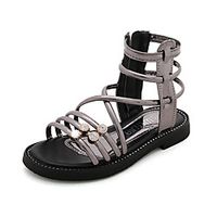 Girls' Sandals Dress Shoes Princess Shoes Rubber Little Kids(4-7ys) Big Kids(7years ) Flower Event  Party Daily Beading Pink Gold Gray Summer Lightinthebox - thumbnail