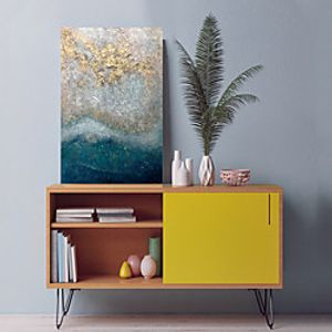 Oil Painting Handmade Hand Painted Wall Art Sea Beach Landscpe Home Decoration Décor Stretched Frame Ready to Hang miniinthebox