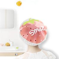 5pcs Reusable Plastic Shower Cap with Elastic Band and Cartoon Fruit Print - Waterproof and Suitable for Women's Spa, Bathing, Salon, Hair Care, and Beauty Needs Lightinthebox