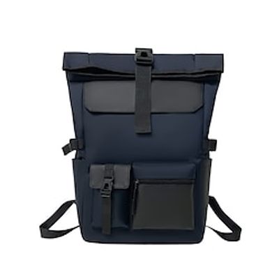 Men's Backpack Functional Backpack School Traveling Geometric Oxford Cloth Large Capacity Waterproof Zipper Black Dark Blue miniinthebox