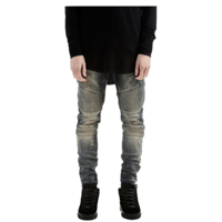 Washed Biker Jeans