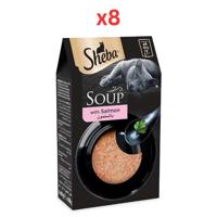 Sheba Soup With Salmon Wet Cat Food 4X40G (Pack of 8)