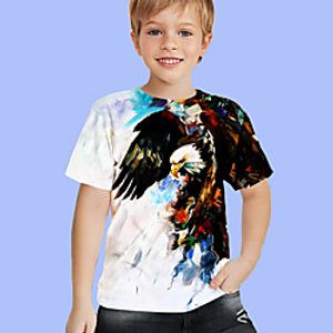 Kids Boys' T shirt Short Sleeve Blue White Purple 3D Print Animal Daily Indoor Outdoor Active Fashion Daily Sports 3-12 Years Lightinthebox
