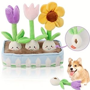 Interactive Pet Food Toy - Flower Puzzle Squeaker Plush Toy for Dogs Relieves Boredom and Promotes Mental Stimulation Lightinthebox