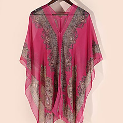 Women's Women's Shawls  Wraps Holiday Multi-color Scarf Color Block Lightinthebox