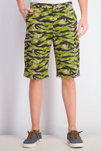 Mens Tiger Camo Cargo Shorts  Olive
