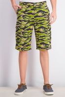 Mens Tiger Camo Cargo Shorts  Olive - thumbnail