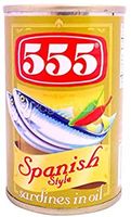 555 Sardines In Oil Spanish Style 155gm (748485200040) - thumbnail