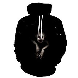 Men's Plus Size Pullover Hoodie Sweatshirt Graphic Hooded Going out Club 3D Print Casual Halloween Hoodies Sweatshirts  Long Sleeve Black miniinthebox