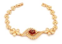 Women's Heart Design Bracelet with Clip Lock and Red Stones Studded (A1983505)