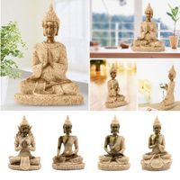 Sitting Buddha Sculpture Resin Furnishing Articles Natural Sandstone Craft Creative Home Decor