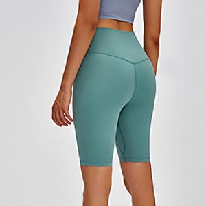Women's High Waist Yoga Shorts Shorts Tummy Control Butt Lift Breathable Solid Color Earth Yellow Black Red Spandex Yoga Fitness Gym Workout Sports Activewear Stretchy Skinny  Athletic  Athleisure Lightinthebox