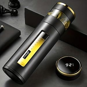 Smart Glass Tea Cup 360ml12oz Double Layer Thermal Insulator Business Office Tea Cup Portable Drinking Water Cup Black Lightinthebox