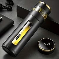Smart Glass Tea Cup 360ml12oz Double Layer Thermal Insulator Business Office Tea Cup Portable Drinking Water Cup Black Lightinthebox - thumbnail