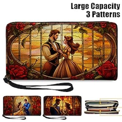 Women's Wallet Coin Purse Credit Card Holder Wallet PU Leather Valentine's Day Shopping Daily Zipper Large Capacity Durable Character Wine Dark Red Red Lightinthebox