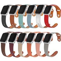 1PC Smart Watch Band Compatible with Apple iWatch Series 8 7 6 5 4 3 2 1 SE Leather Loop for iWatch Smartwatch Strap Wristband PU Leather Adjustable Breathable Quick Release Lightinthebox - thumbnail