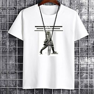 Men's Unisex Tee T shirt Hot Stamping Graphic Prints Portrait Letter Plus Size Print Short Sleeve Casual Tops Cotton Basic Fashion Designer Big and Tall White Black Khaki miniinthebox