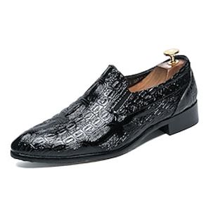 Men's Loafers  Slip-Ons Dress Loafers Classic Loafers Novelty Loafers Vintage Casual British Wedding Daily PU Height Increasing Comfortable Slip Resistant Booties  Ankle Boots Loafer Black Spring Lightinthebox