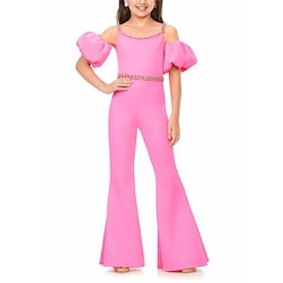 Jumpsuits Floor Length Flower Girl Dress Birthday Girls Cute Prom Dress Sequined with Sash  Ribbon Disco Fit 3-16 Years Lightinthebox