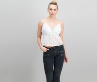 Juniors Cotton Eyelet Scallop Top  White - thumbnail