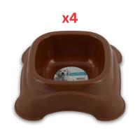 M-Pets Plastic Single Bowl Brown 2300ml (Pack of 4)