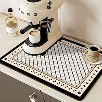 Coffee Machine Draining Mat,Kitchen Counter Spill Mat,Dish Drainer Board Mat,Drying No Water Marks,Highly Absorbent,Super Soft,Coffee Bar Accessories,Under Coffee Machine Kitchen Counter Lightinthebox