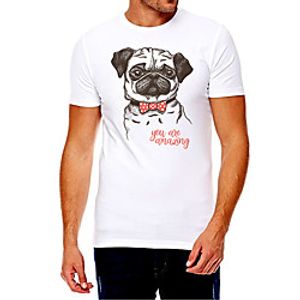 Men's Unisex Tee T shirt Hot Stamping Dog Graphic Prints Letter Plus Size Print Short Sleeve Casual Tops Cotton Basic Fashion Designer Big and Tall White miniinthebox