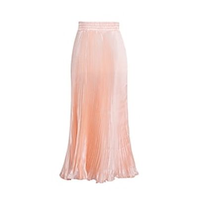 Women's Skirt Bodycon Long Skirt Maxi Pleated Satin Black White Champagne Pink Skirts Elegant Fashion Party Street Spring Summer One-Size Lightinthebox