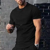 Men's T shirt Tee Tee Short Sleeve Shirt Tee Top Plain Crew Neck Street Vacation Short Sleeve Clothing Apparel Fashion Designer Basic Lightinthebox