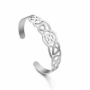 likgreat hollow celtic knot stainless steel bracelets viking irish cuff bangle for women men (silver tone) miniinthebox