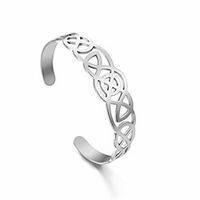 likgreat hollow celtic knot stainless steel bracelets viking irish cuff bangle for women men (silver tone) miniinthebox - thumbnail