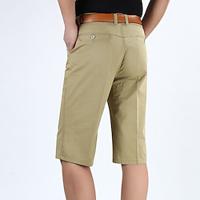 Men's Dress Shorts Work Shorts Capri Pants Solid Color Wrinkle Resistant Calf-Length Casual Weekend 100% Cotton Casual Black Army Green High Waist Micro-elastic Lightinthebox