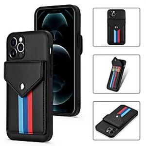 Phone Case For Apple Back Cover iPhone 12 Pro Max 11 SE 2020 X XR XS Max 8 7 6 Card Holder Shockproof Dustproof Solid Colored PU Leather miniinthebox