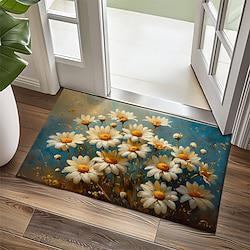 Daisy Flowers Doormat Kitchen Mat Floor Mat Non-Slip Area Rug Oil Proof Rug Indoor Outdoor Mat Bedroom Decor Bathroom Mat Entrance Rug Lightinthebox