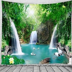 Majestic Waterfall Scenery Wall Tapestry Art Decor Blanket Curtain Hanging Home Bedroom Living Room Decoration Lightinthebox
