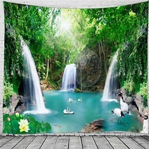 Majestic Waterfall Scenery Wall Tapestry Art Decor Blanket Curtain Hanging Home Bedroom Living Room Decoration miniinthebox