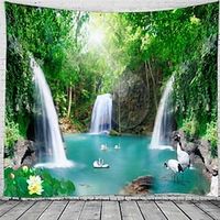 Majestic Waterfall Scenery Wall Tapestry Art Decor Blanket Curtain Hanging Home Bedroom Living Room Decoration Lightinthebox - thumbnail