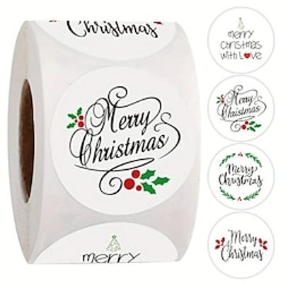 500pcs/roll Christmas Merry Stickers Christmas Theme Sealed Stickers Christmas Gift Decorative Labels miniinthebox