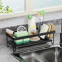 1pc Kitchen Faucet Rack Sponge Drain Basket, Toilet Storage Rack, Kitchen Faucet Sponge Holder, Storage Rack Sink Organizer, Detachable Hanging Faucet Drain Rack For Sponge, Brush, Towel, Scrubbers Lightinthebox - thumbnail
