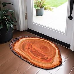 Novelty Door Mat Floor Mat Non Slip Wooden Log Print Area Rug Bath Mat for Indoor Outdoor Patio Bedroom Kitchen Office Lightinthebox