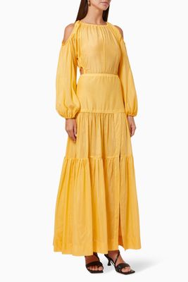 Papillon Maxi Dress in Cotton & Silk Papillon Maxi Dress in Cotton & Silk